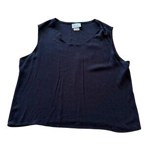 Vintage Rayon Oversized Flowy Crop Top Tank XL Cropped Simple Blouse Shirt